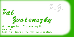 pal zvolenszky business card